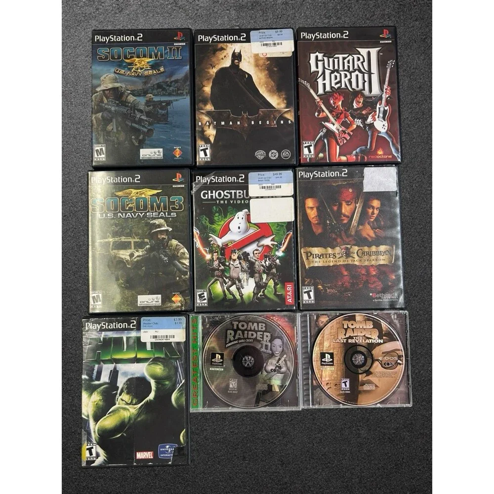 Retro PlayStation Game Lot x9 PS2 PS1 Ghostbusters Batman Tomb Raider Untested